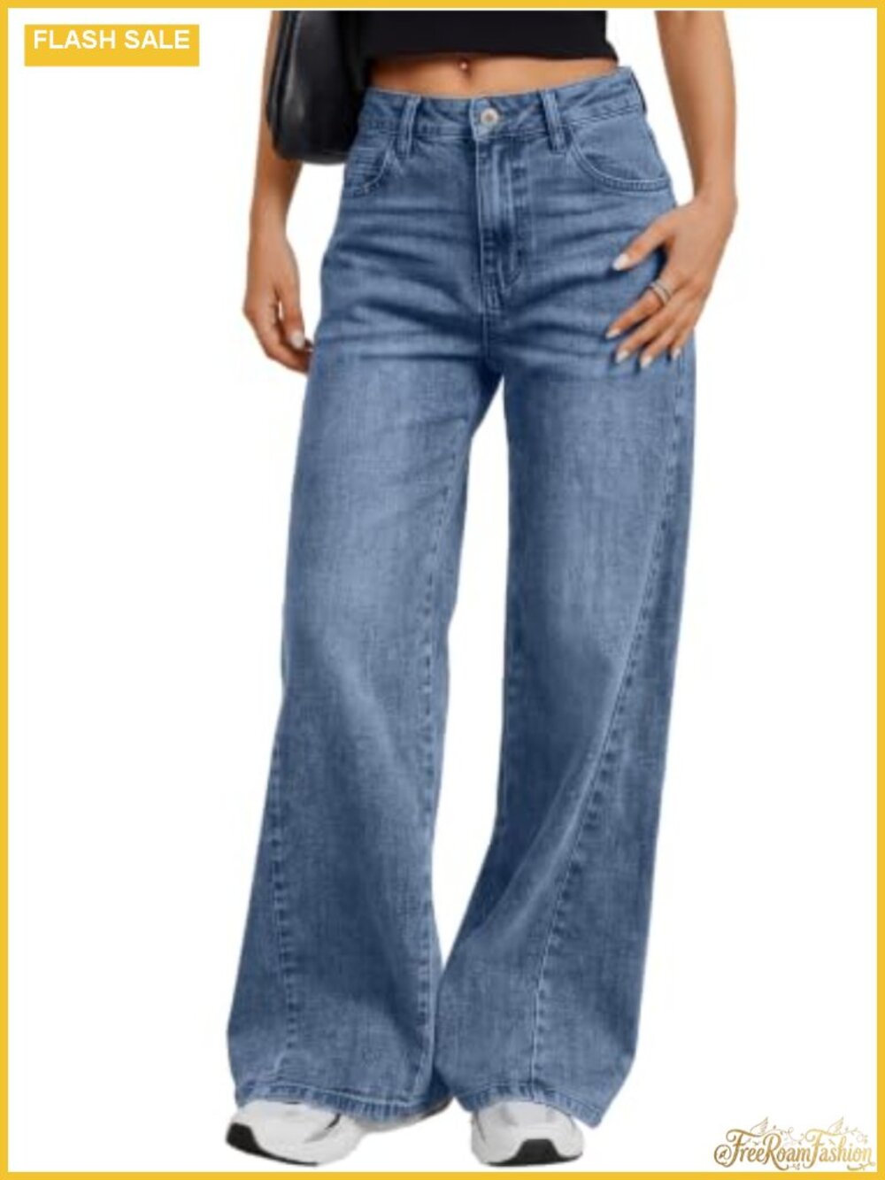 Women's Wide Leg Jeans Stretchy Denim Pants 2026